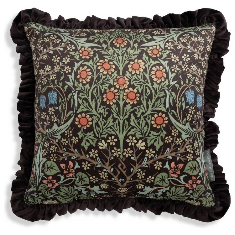Habitat cushion Blackthorn velvet green, imported from the UK