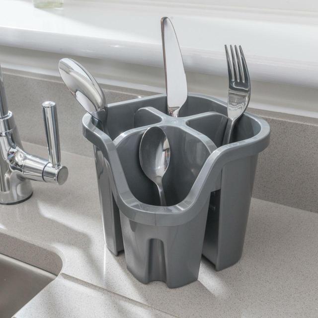 Addis 100% Recycled Cutlery Drainer Light Grey GOODS M&S   