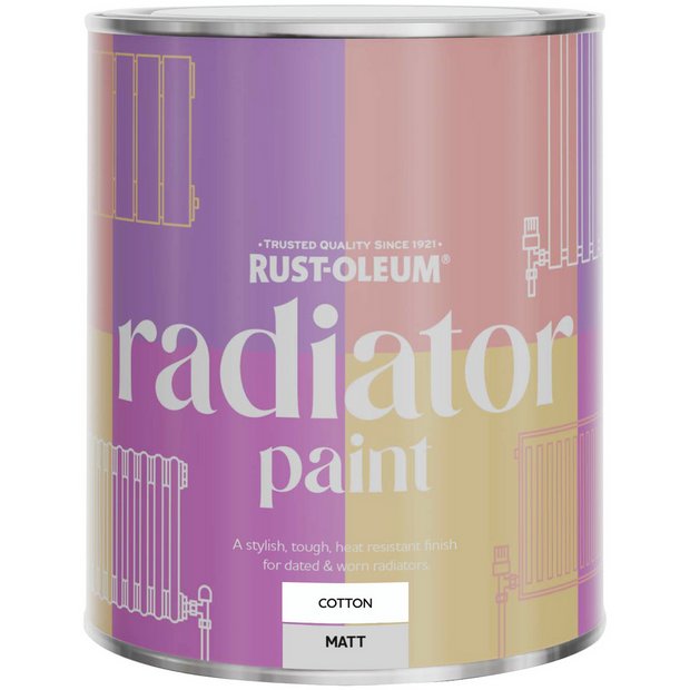 Rust-Oleum Radiator Matt Paint Cotton 750ml, imported from the UK