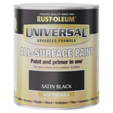 Rust-Oleum Universal All-Surface Satin Paint Black 750ml, imported from the UK
