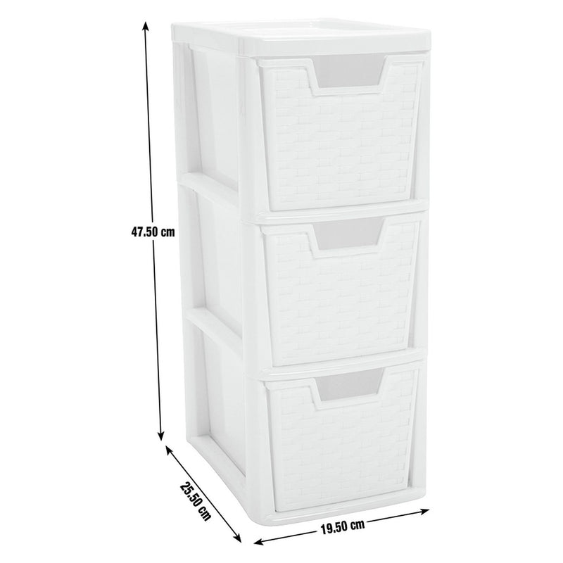Argos rattan storage tower white 3 drawer - British product