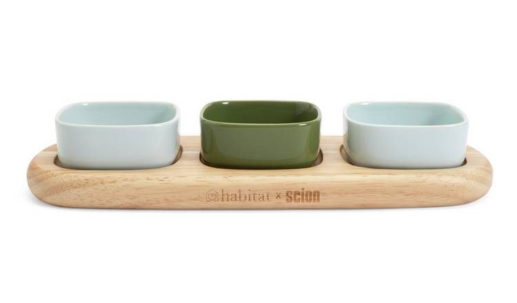 Habitat x Scion Lohko Set of 3 Dipping Bowls With Board GOODS Argos