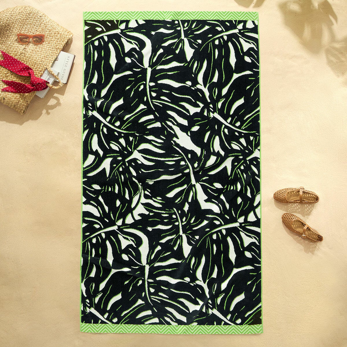 Welhome oversized cotton beach towel 102x183cm, imported from the UK