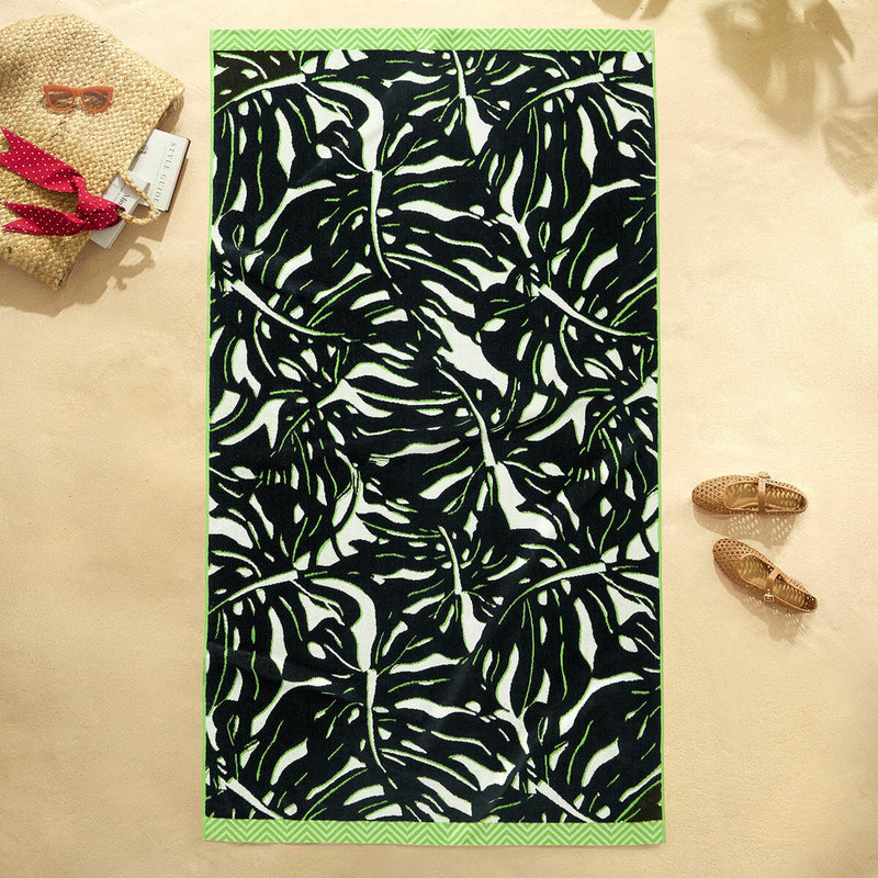 Welhome oversized cotton beach towel 102x183cm, imported from the UK