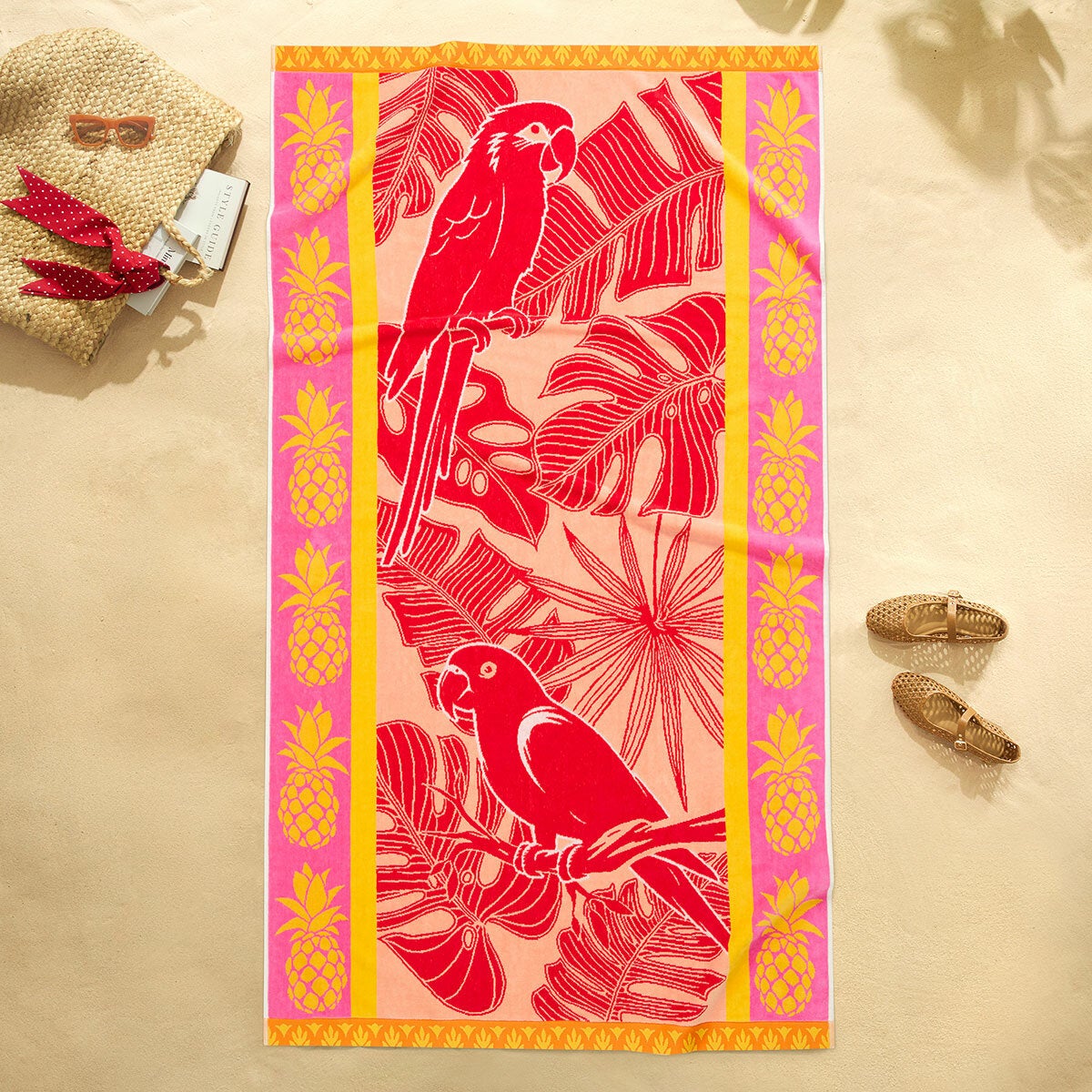 Welhome Oversized 100% Cotton Beach Towel, 102 x 183 cm, 3 Designs