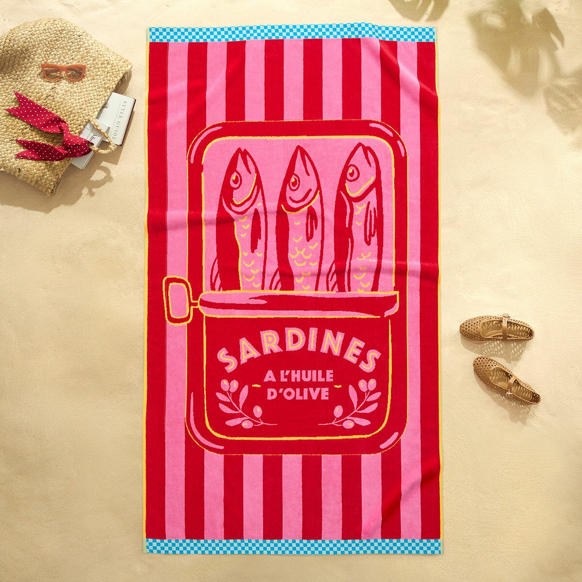 Welhome Oversized 100% Cotton Beach Towel, 102 x 183 cm, 3 Designs