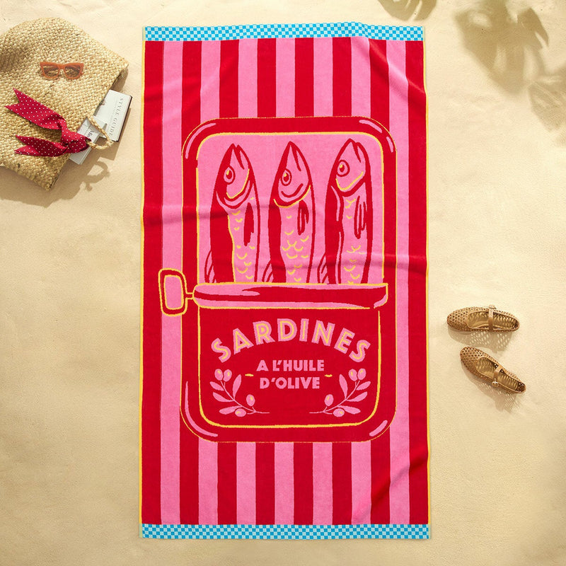 Welhome Oversized 100% Cotton Beach Towel, 102 x 183 cm, 3 Designs