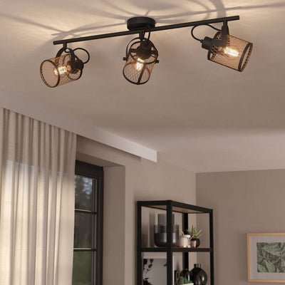 Argos EGLO Dellow Steel 3 Light Ceiling Spotlight - Black- Buy online at McGrocer