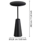 EGLO Piccola black portable LED table lamp with touch control - British product