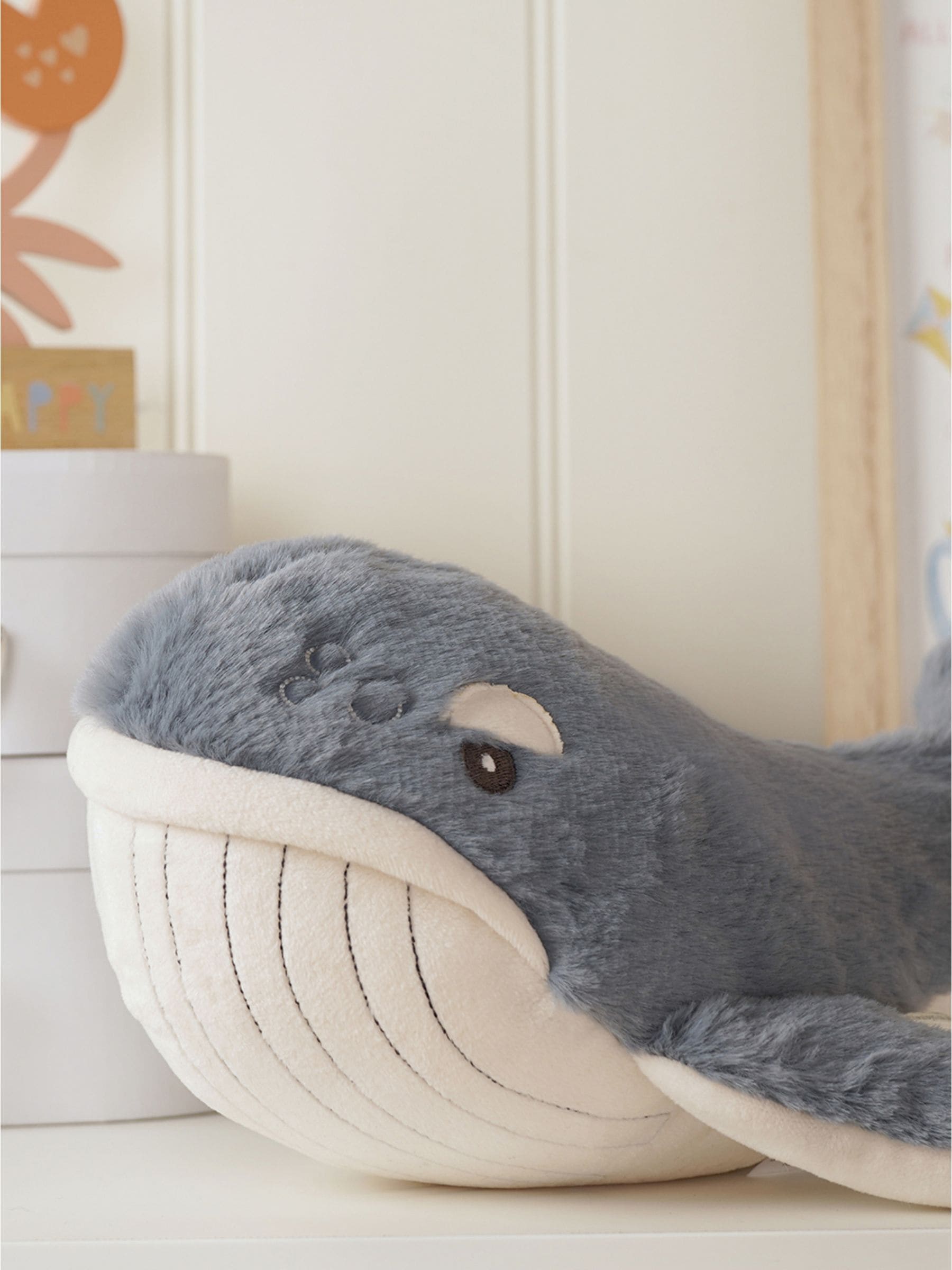 Widdop dark blue plush whale 14cm, imported from the UK