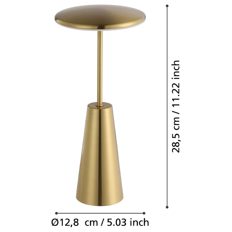 EGLO Piccola Steel LED Bathroom Portable Table Lamp - Gold