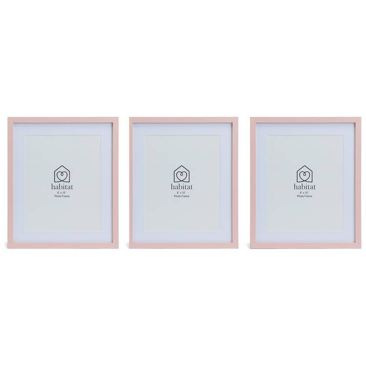 Habitat pink wooden picture frames set of 3, UK version