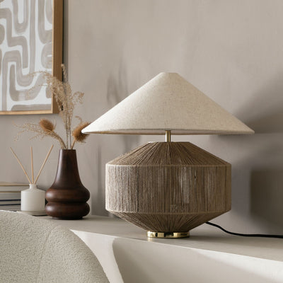 Argos Habitat Jute Wrapped 37cm Table Lamp - Gold & Natural- Buy online at McGrocer