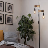 EGLO Townshend floor lamp black oak 166.5cm, imported from the UK