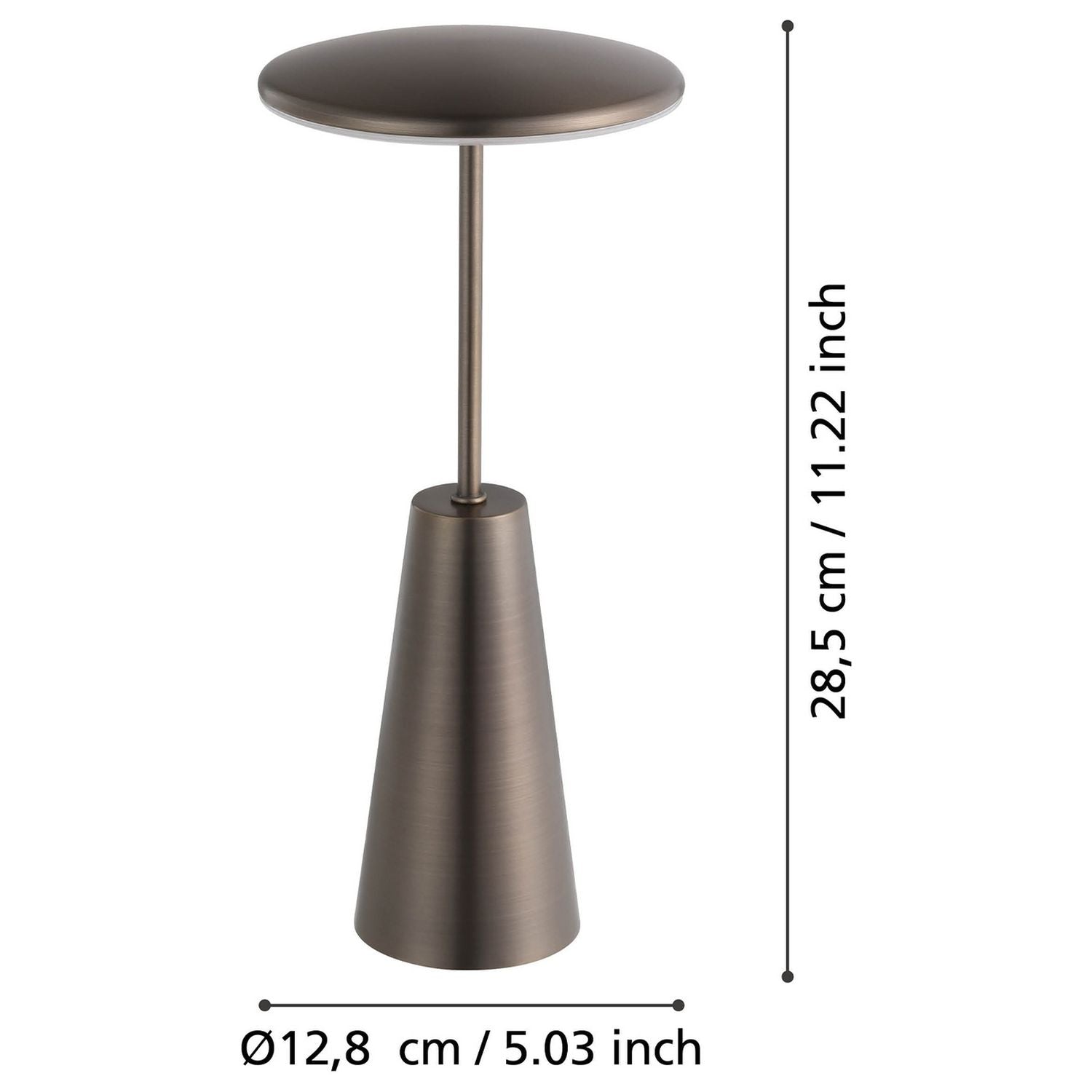 EGLO Piccola Steel LED Bathroom Portable Table Lamp - Bronze