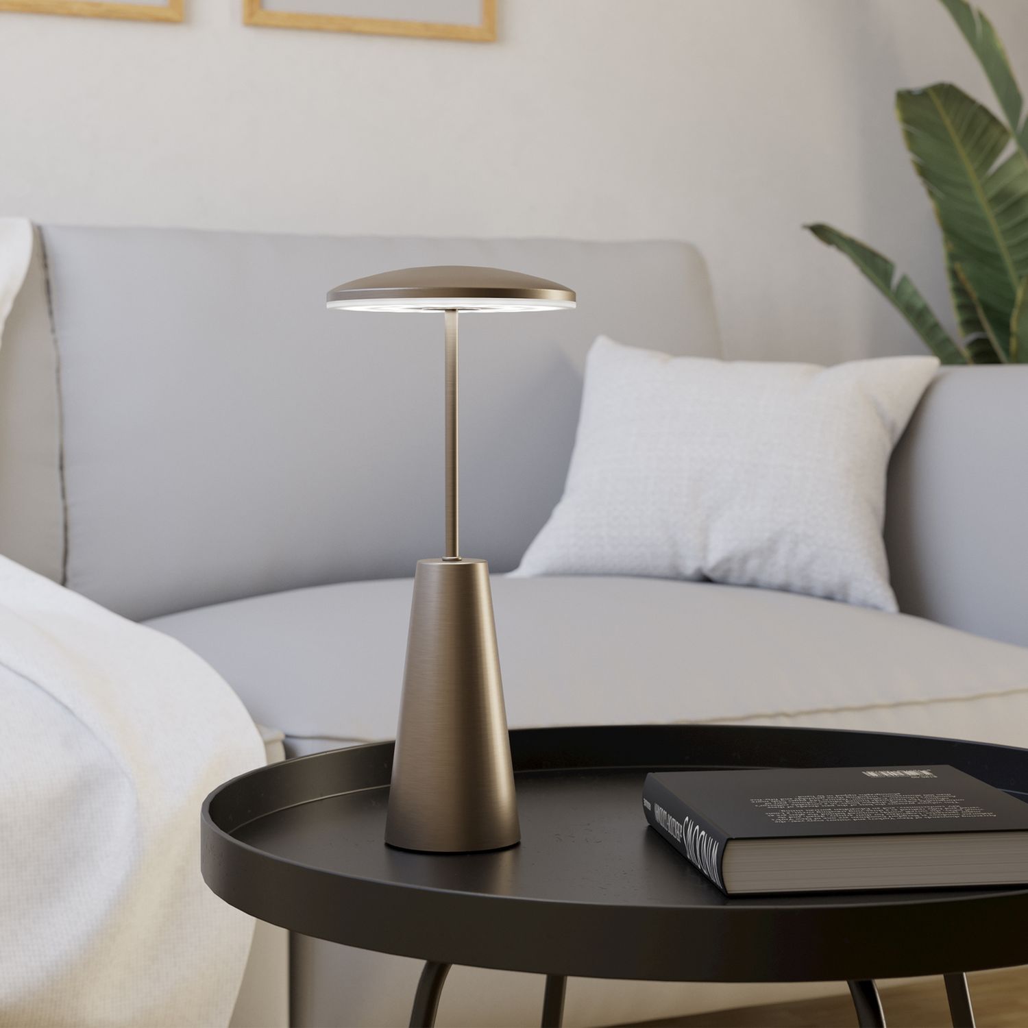 EGLO Piccola Steel LED Bathroom Portable Table Lamp - Bronze