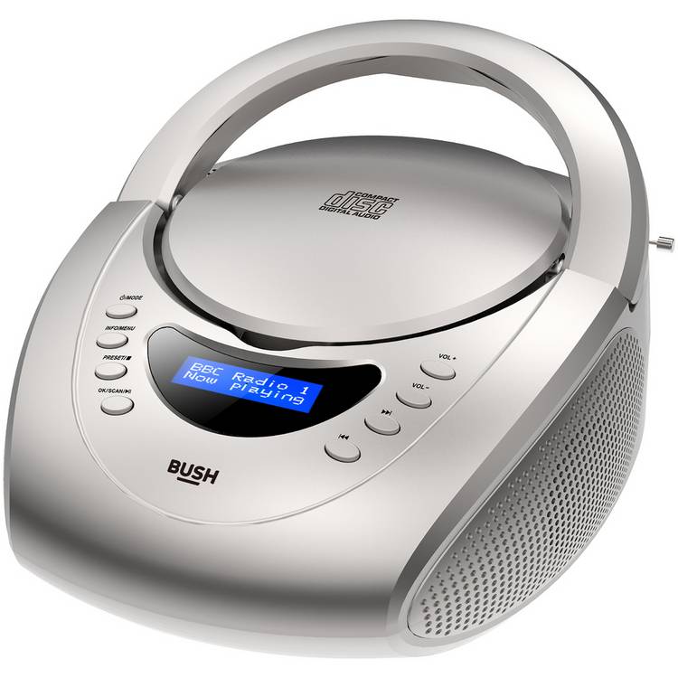 Bush CD Boombox with DAB radio silver, imported from the UK