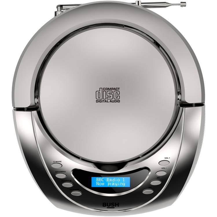 Bush CD Boombox with DAB radio silver, imported from the UK