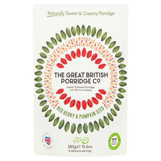 The Great British Porridge Co Red Berry & Pumpkin Seed Instant Porridge   385g