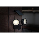 Solar twin spotlight white plastic 300 lumens - British product