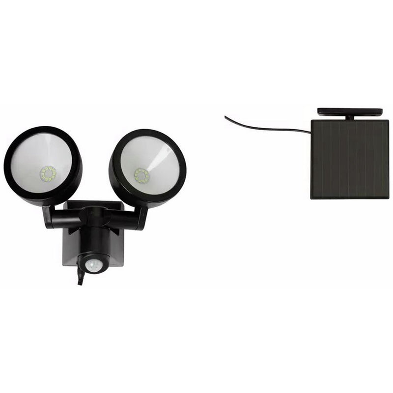 Solar twin spotlight white plastic 300 lumens - British product