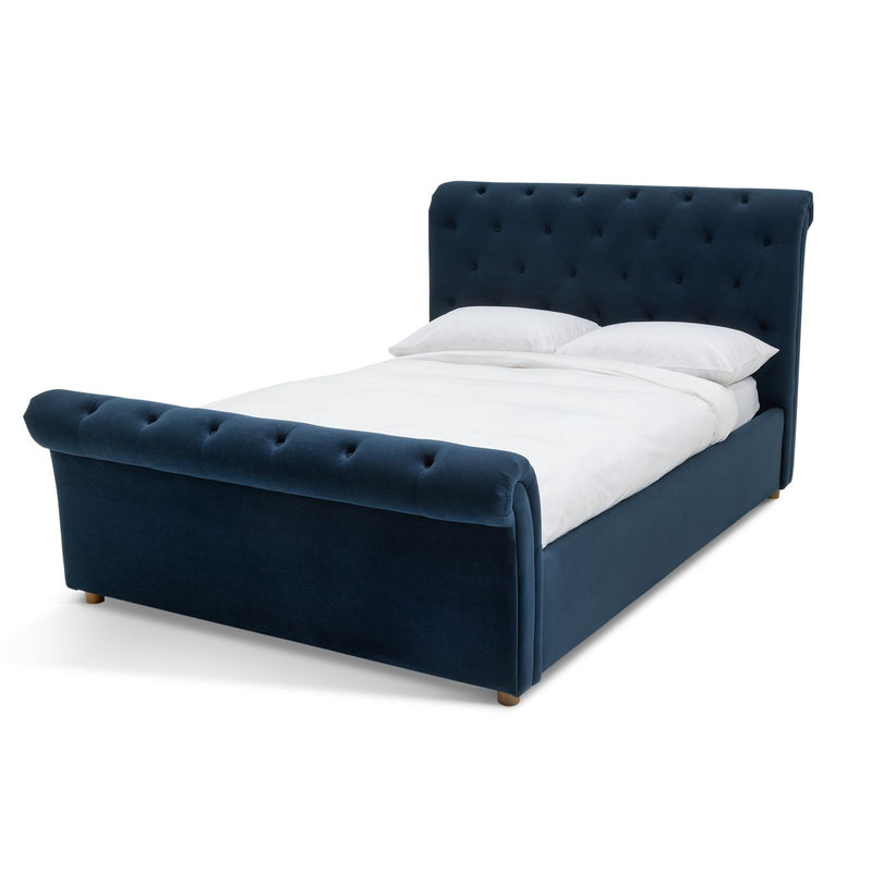 Argos Home Harrogate Double Velvet Ottoman Bed Frame - Silver
