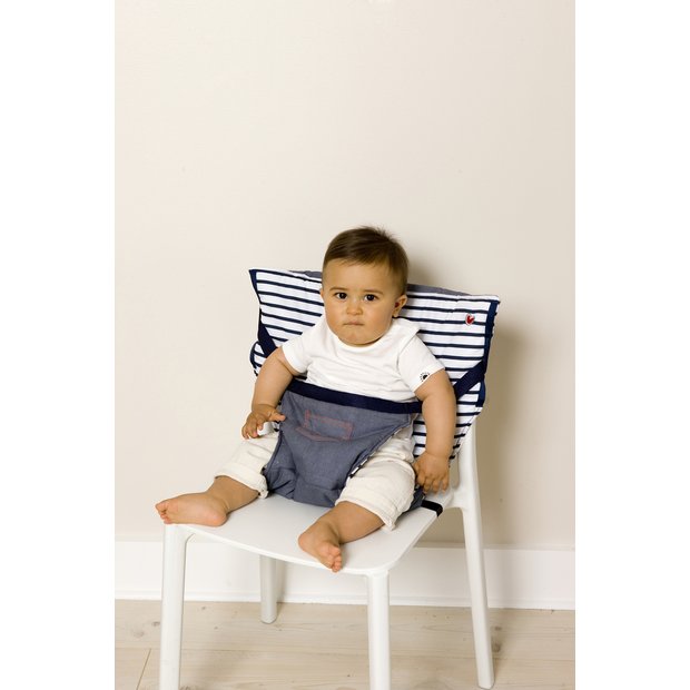 BabyToLove travel booster seat blue stripes, imported from the UK