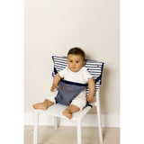 BabyToLove travel booster seat blue stripes, imported from the UK