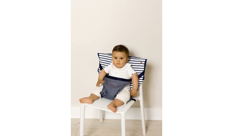 BabyToLove travel booster seat blue stripes, imported from the UK