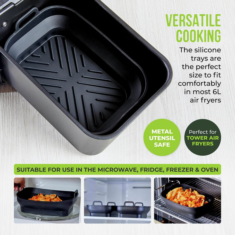 Tower silicone air fryer trays set of 2, UK version