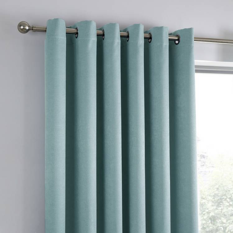 Fusion dim-out eyelet curtains duck egg 117x137cm, imported from the UK