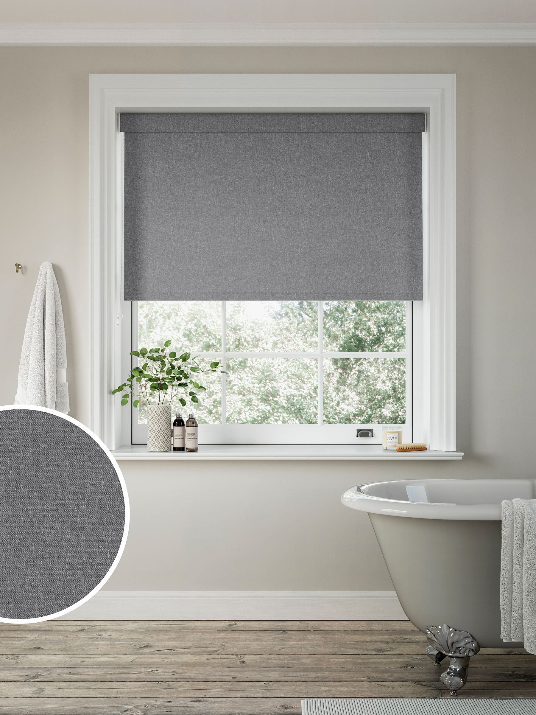 Next Shadow Grey Augustus roller blind, imported from the UK