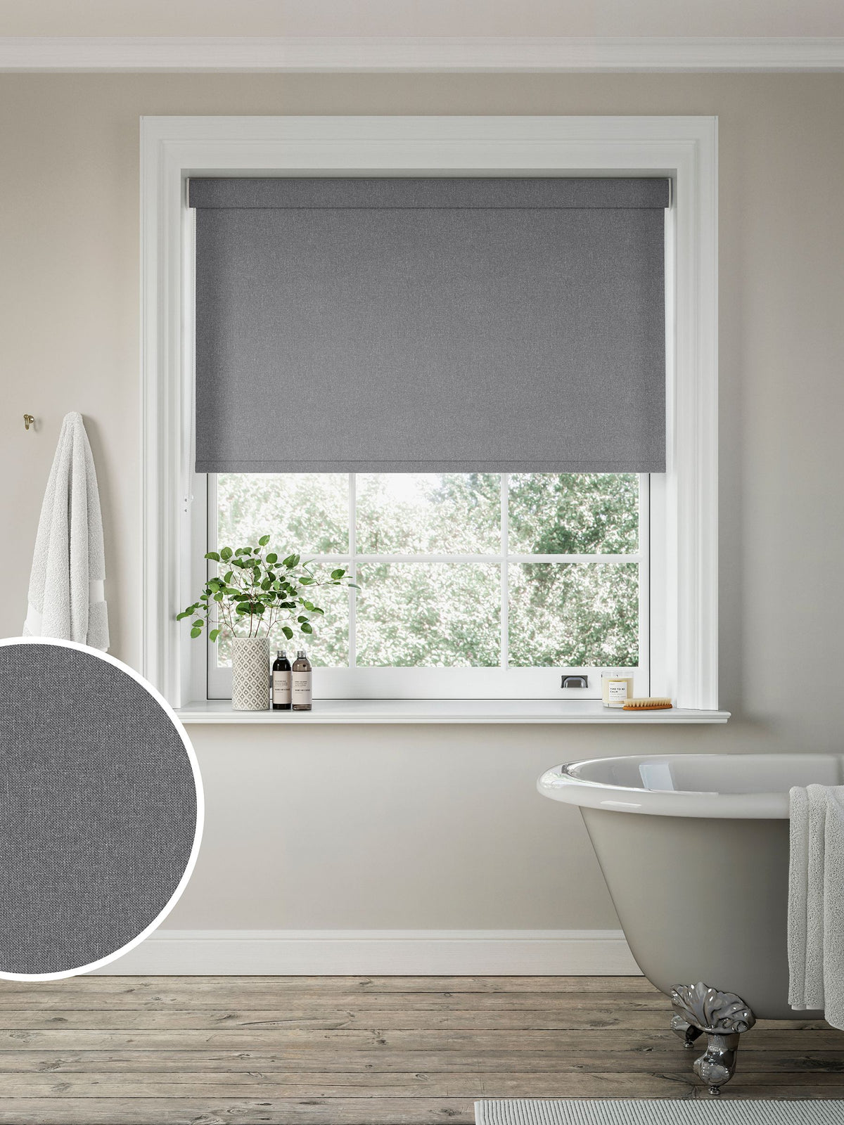 Next Shadow Grey Augustus roller blind, imported from the UK