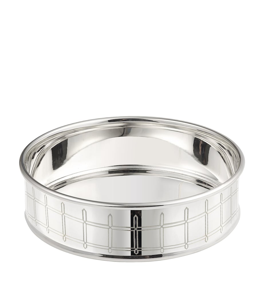 Christofle silver-plated Graphik bottle coaster - British product