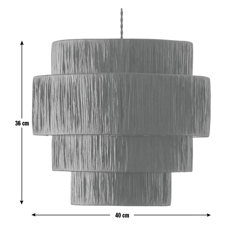 Argos Home black raffia 4 tier lampshade 40cm - British product