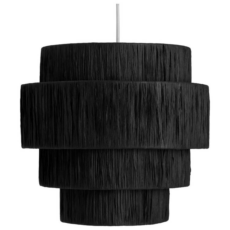 Argos Home black raffia 4 tier lampshade 40cm - British product