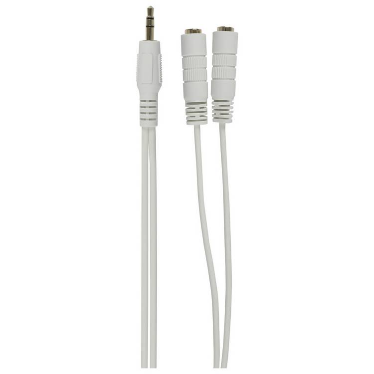 Headphone splitter white 3.5mm audio accessory - British product