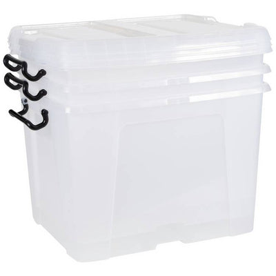 Argos Strata Smart 3 x 40L Plastic Storage Boxes with Lid - Clear- Buy online at McGrocer