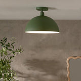 Habitat steel mushroom flush ceiling light in green - British product