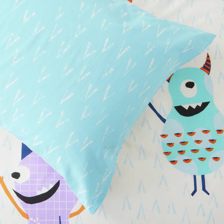 Argos Home monsters reversible toddler bedding set white duvet cover (British brand)