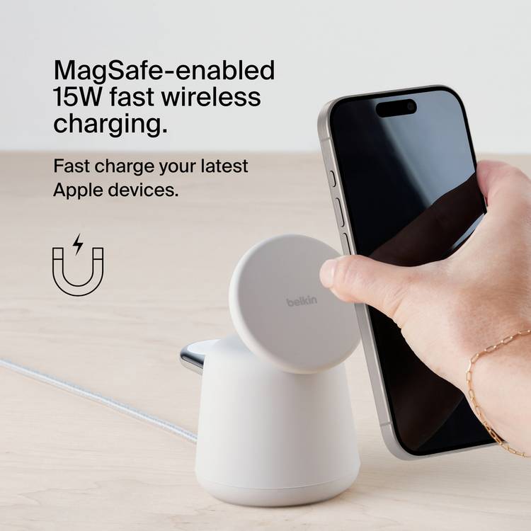 Belkin 2-in-1 MagSafe wireless charger Sand - British product