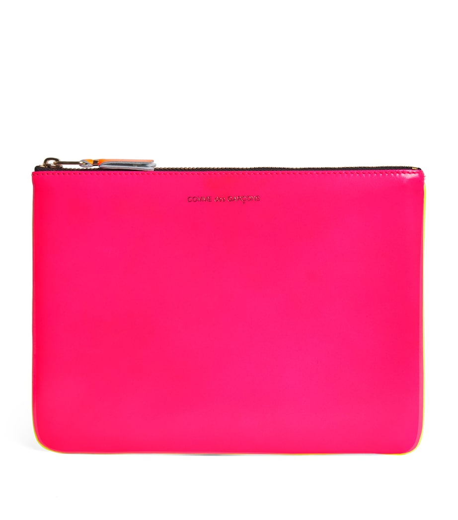 Comme des Garçons Super Fluo large leather pouch - British product
