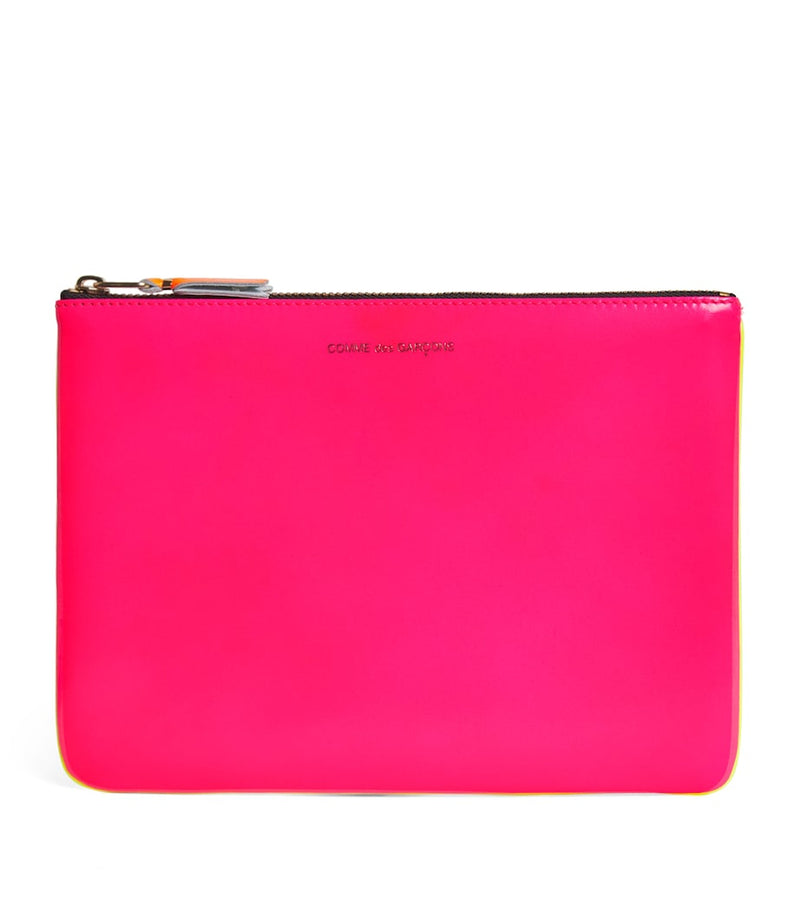 Comme des Garçons Super Fluo large leather pouch - British product