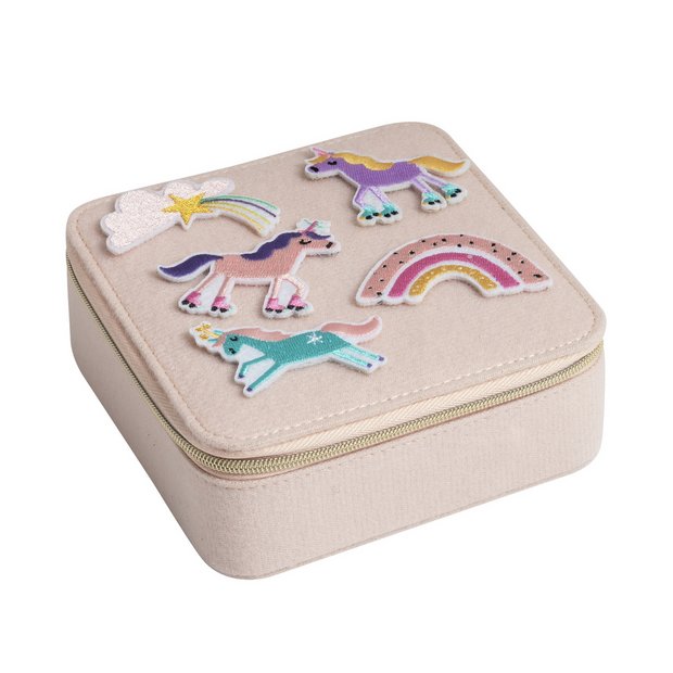 Argos Home fabric unicorn jewellery box small, imported from the UK