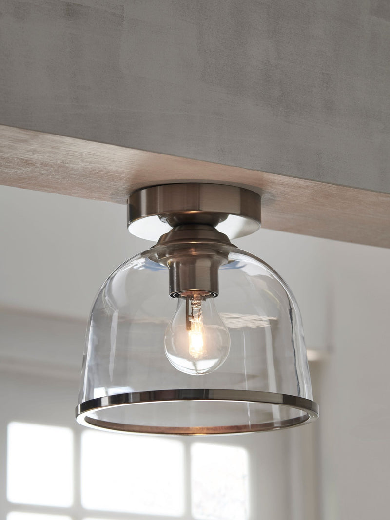 Brushed Nickel Gloucester 1 Light Flush Ceiling Light