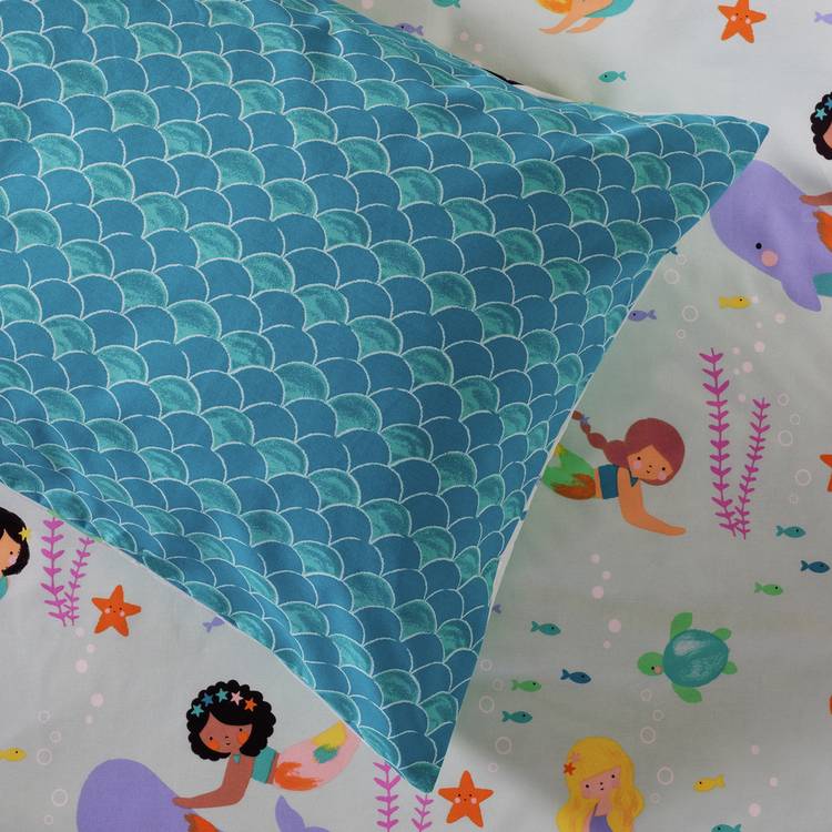 Argos Home Kids Bedding Blue Mermaids Single (British brand)