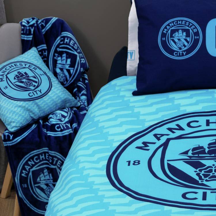 Manchester City fleece throw blue 150x100cm, imported from the UK