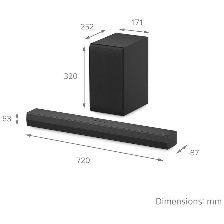 LG US40T 2.1ch Bluetooth soundbar with wireless subwoofer, imported from the UK