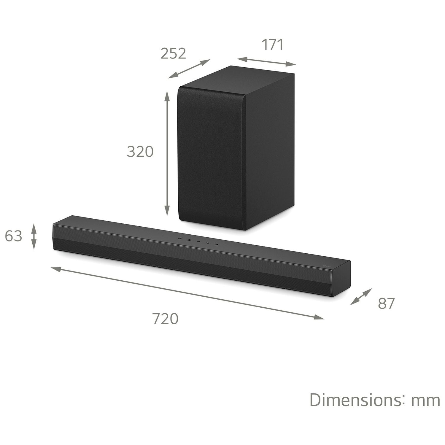 LG US40T 2.1ch Bluetooth soundbar with wireless subwoofer, imported from the UK