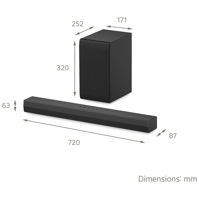 LG US40T 2.1ch Bluetooth soundbar with wireless subwoofer, imported from the UK